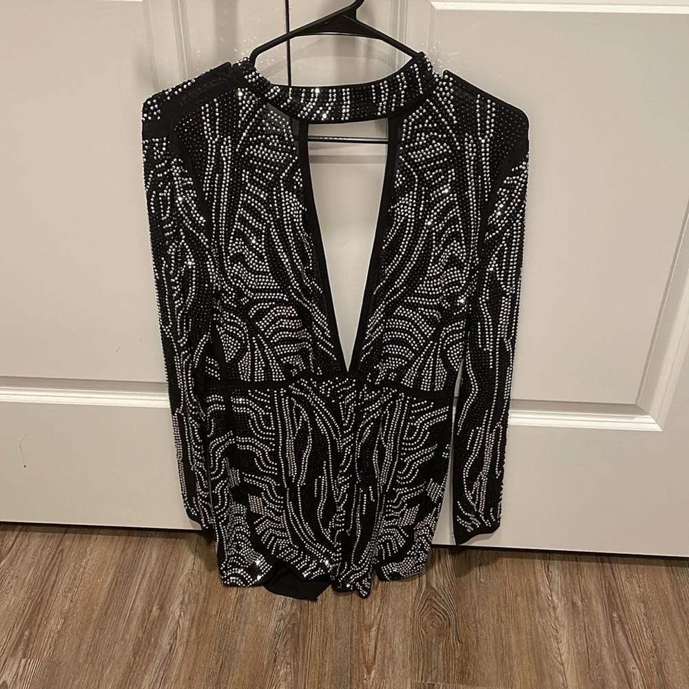 Black and Silver Mini Dress